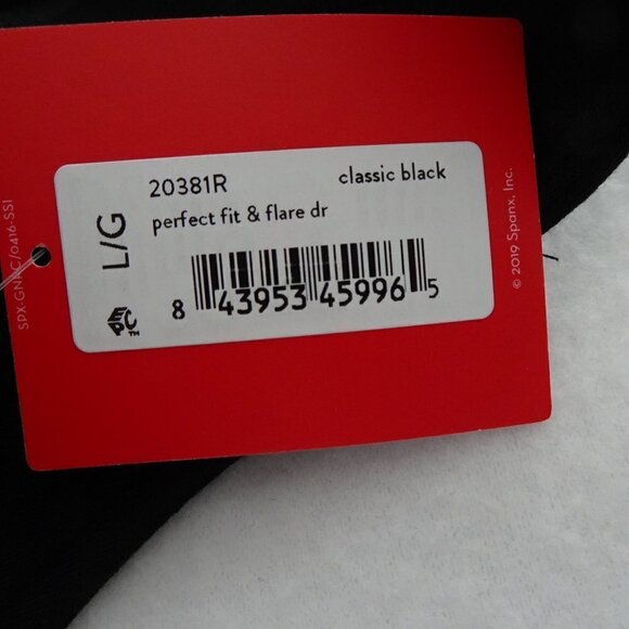 Spanx Perfect Fit & Flare Dress Women's Size L Black Stretch - Picture 10 of 10